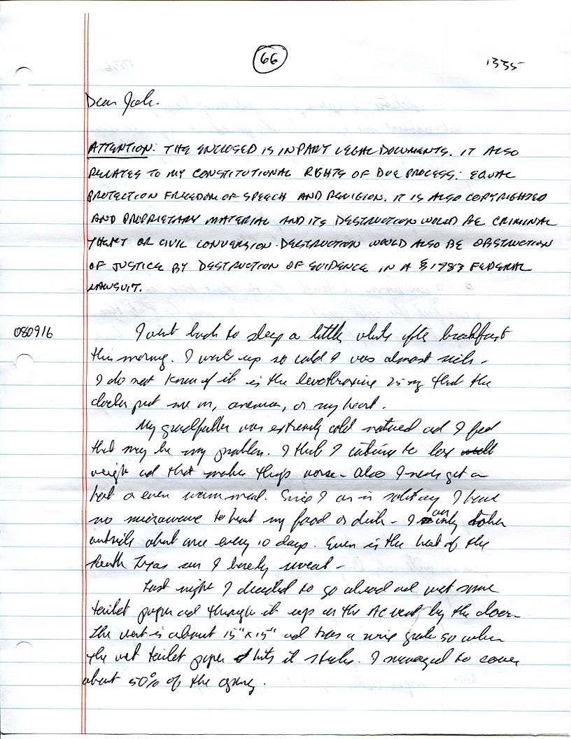 Dr John WorldPeace 2008 Prison Journal